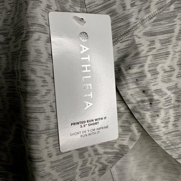 Athleta Shorts Womens 2X Gray Printed Run With It 3.5 Inch Running Lightweight - Picture 6 of 12